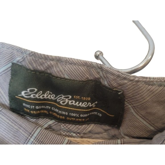 Eddie Bauer Flat Front Bermuda Shorts Gray Plaid Size 42 Men's - Picture 4 of 7